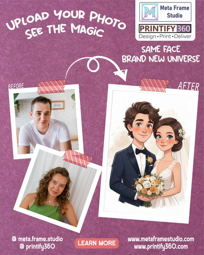 Create a personalized wedding invitation, bridal bouquet