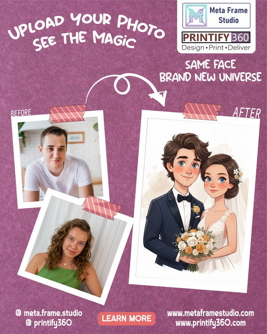 Create a personalized wedding invitation, bridal bouquet