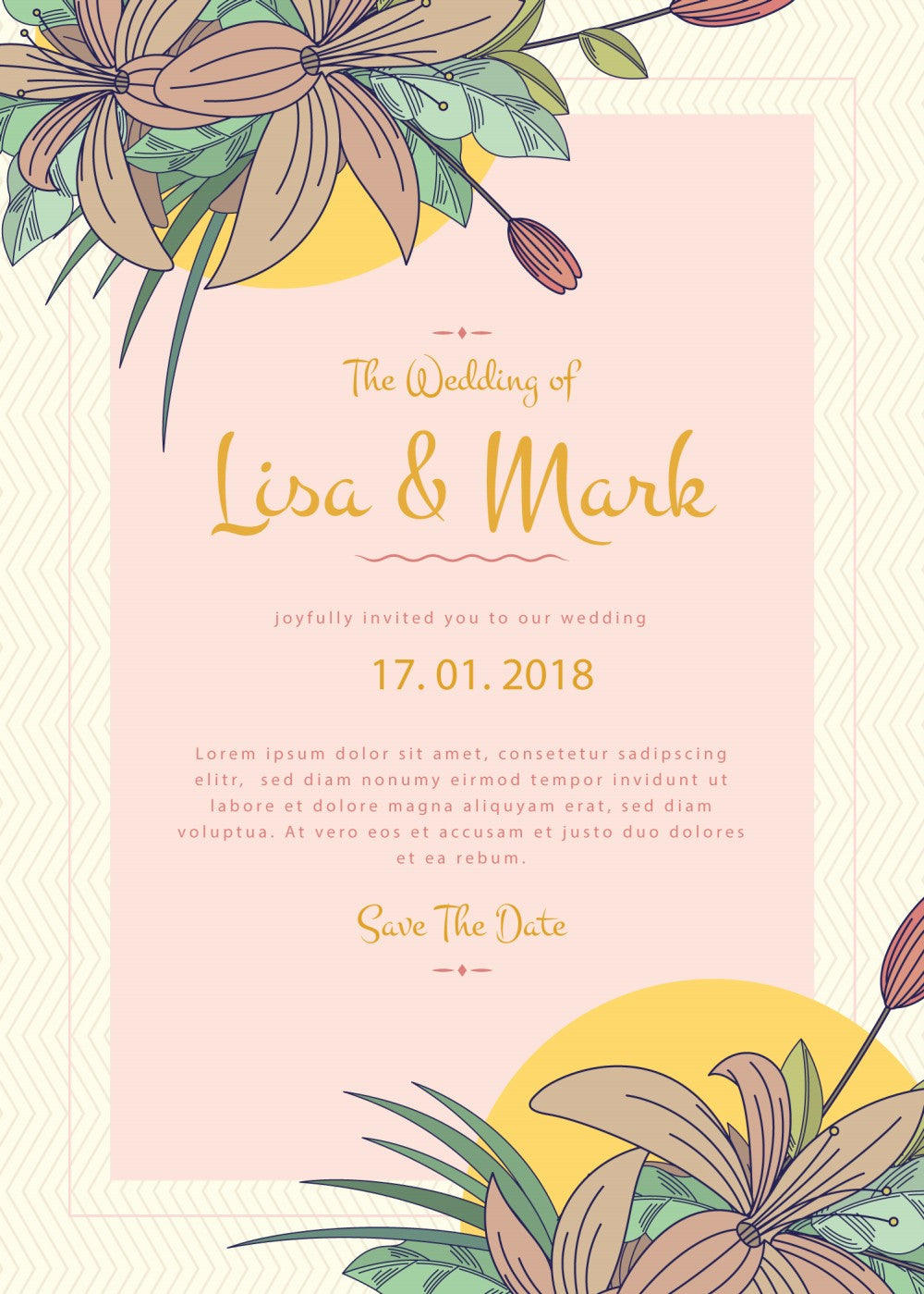 Personalized wedding invitation, I love you