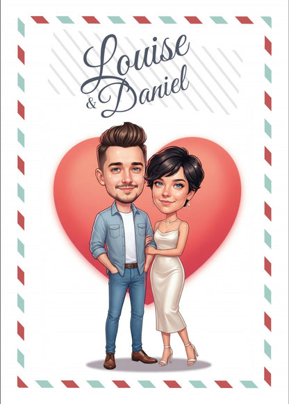 Personalized wedding invitation, I love you from the bottom of my heart