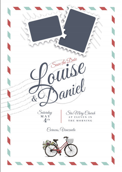 Personalized wedding invitation, I love you from the bottom of my heart