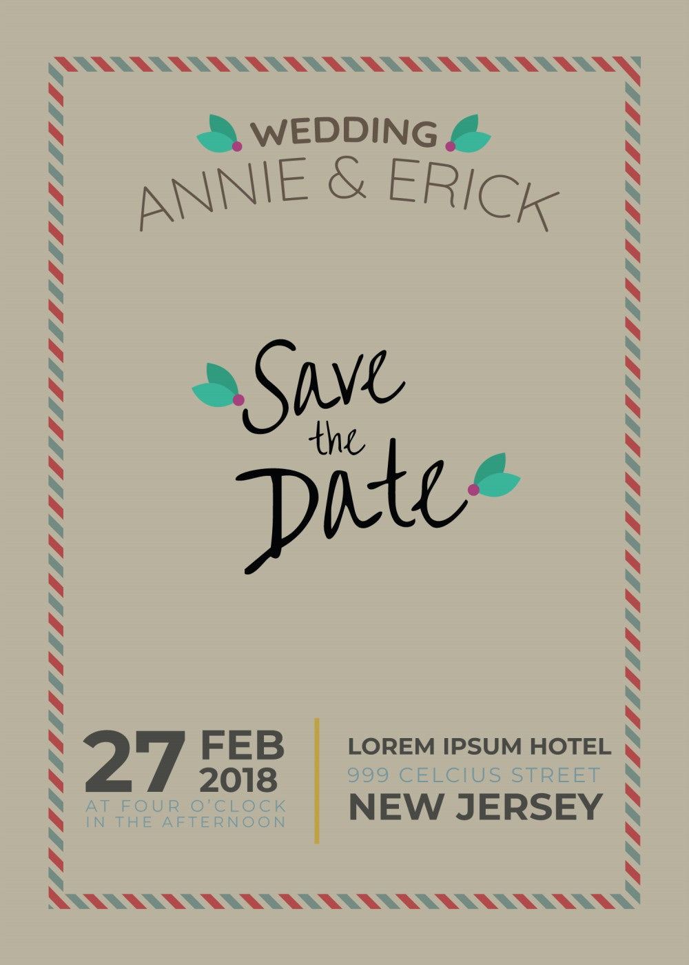 Personalized wedding invitation, Polaroid photo