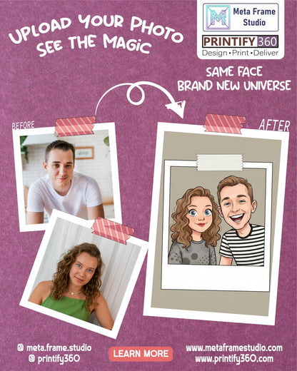 Personalized wedding invitation, Polaroid photo