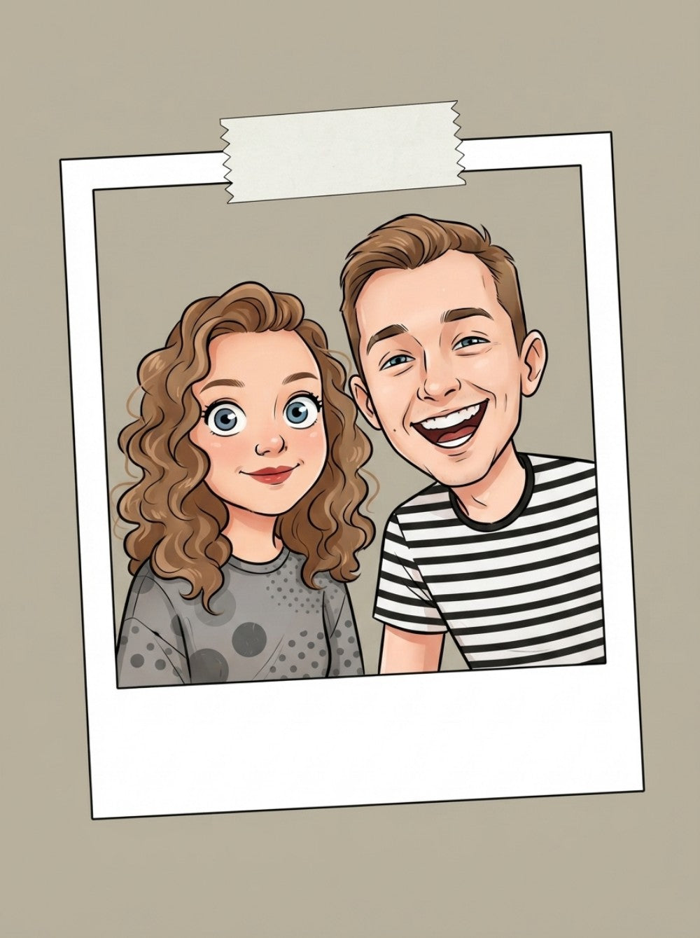 Personalized wedding invitation, Polaroid photo