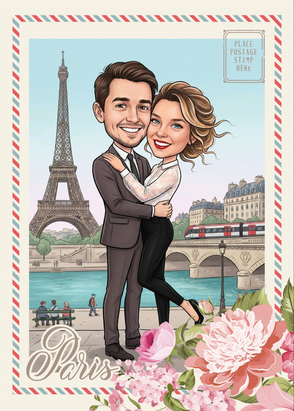 Personalized wedding invitation, Valentines Day in Paris