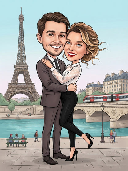Personalized wedding invitation, Valentines Day in Paris