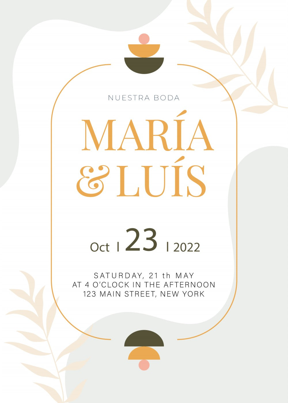 Personalized wedding invitation with video, black and white bride and groom photo