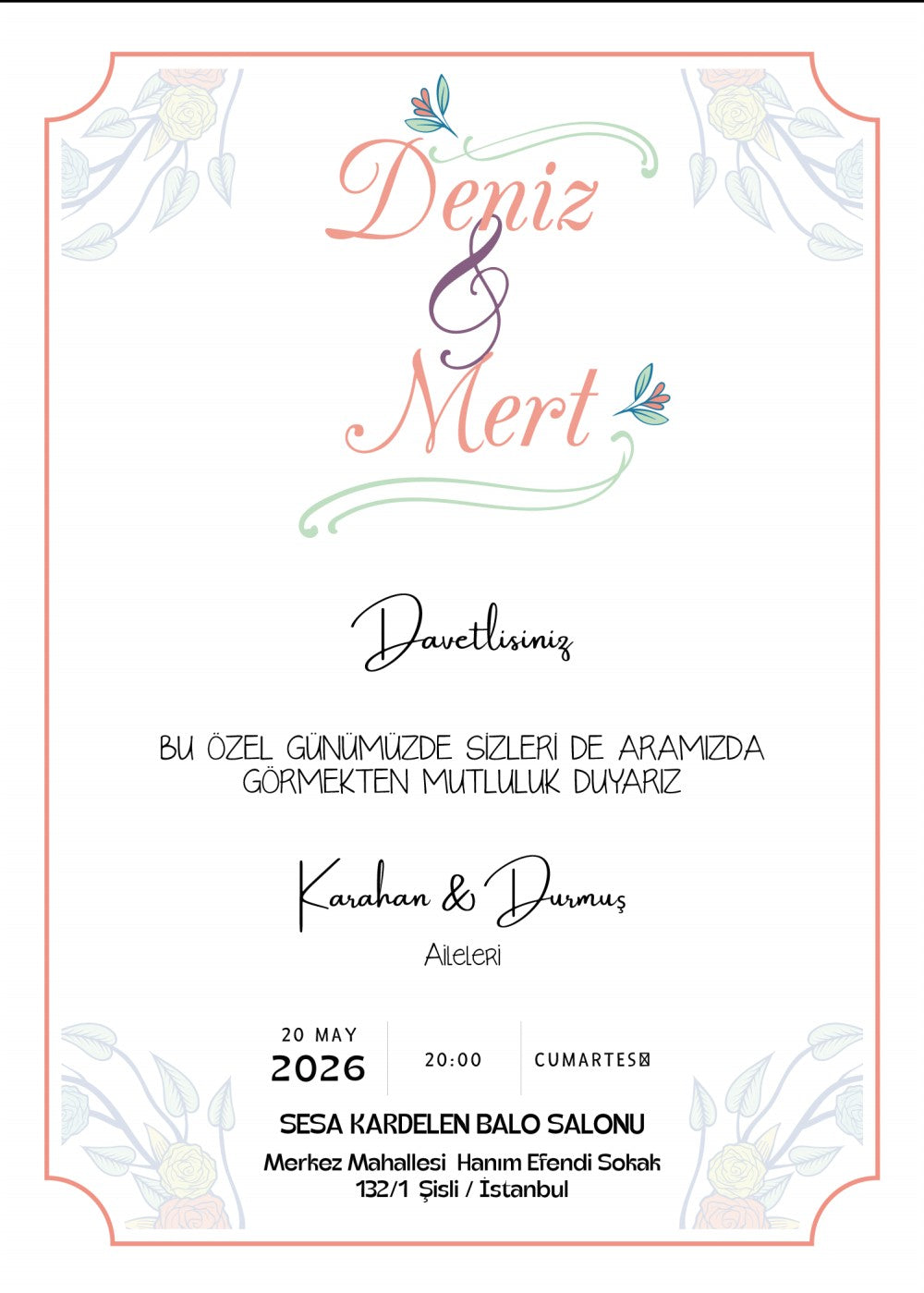 Personalized wedding invitation, bride and groom on bicycles