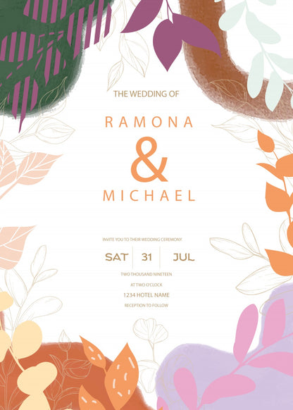 Personalized wedding invitation, bride and groom photobooth