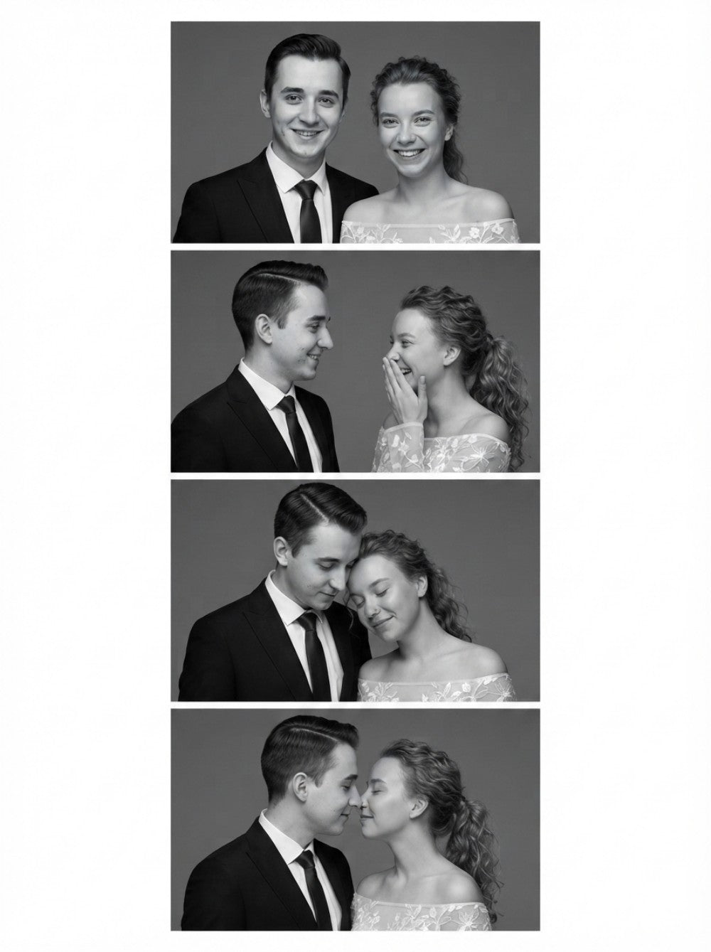 Personalized wedding invitation, bride and groom photobooth