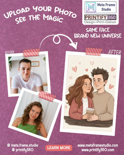 Personalized wedding invitation, coffee and lovers