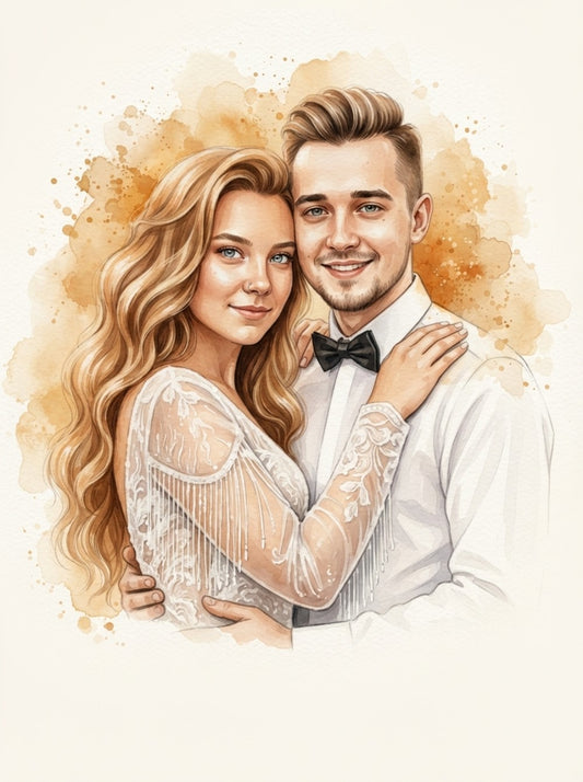 Personalized wedding invitation, corners design for bride and groom