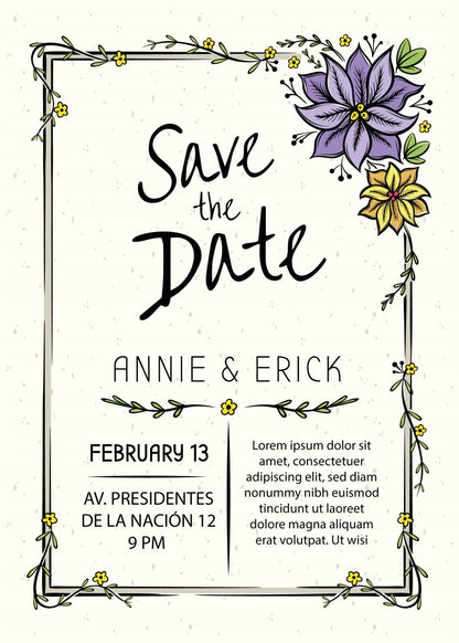 Personalized wedding invitation, dear bride and groom