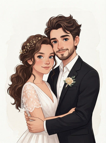 Personalized wedding invitation, dear bride and groom
