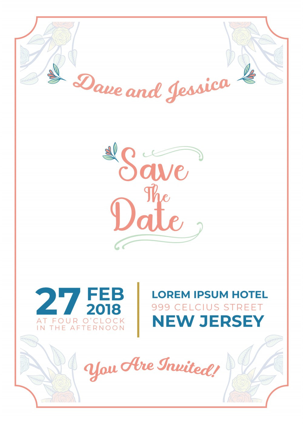 Personalized wedding invitation, for two lovers