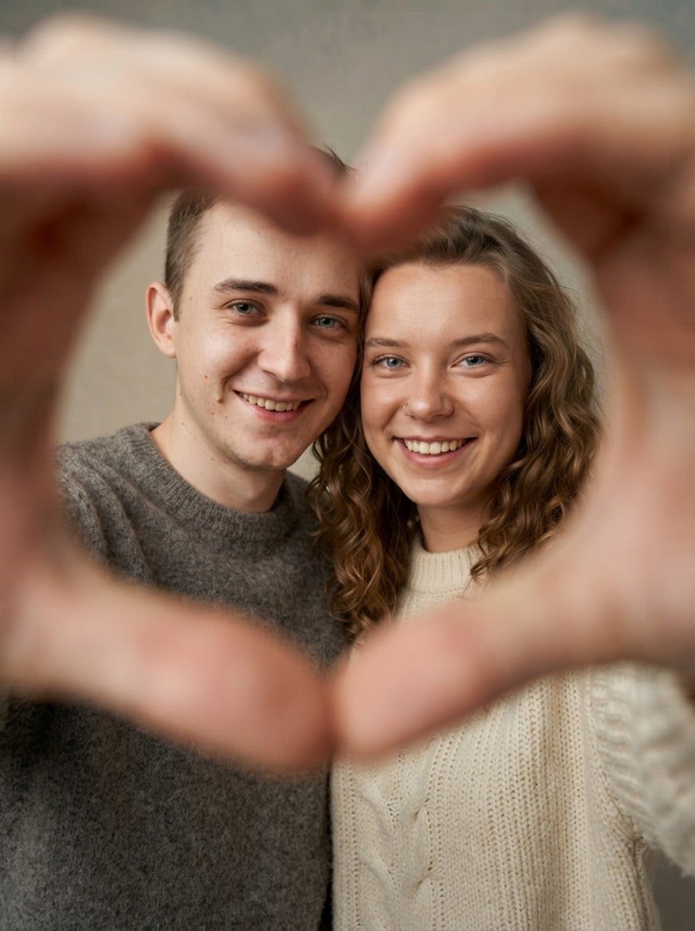 Personalized wedding invitation, heart-shaped selfie