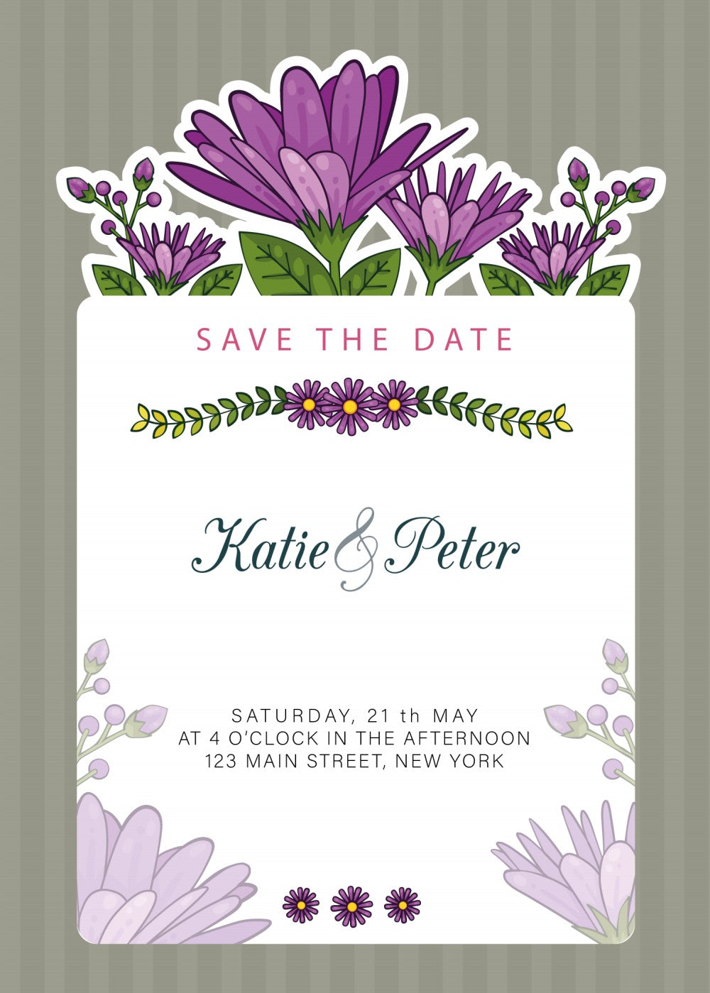 Personalized wedding invitation, henna ceremony, bride and groom