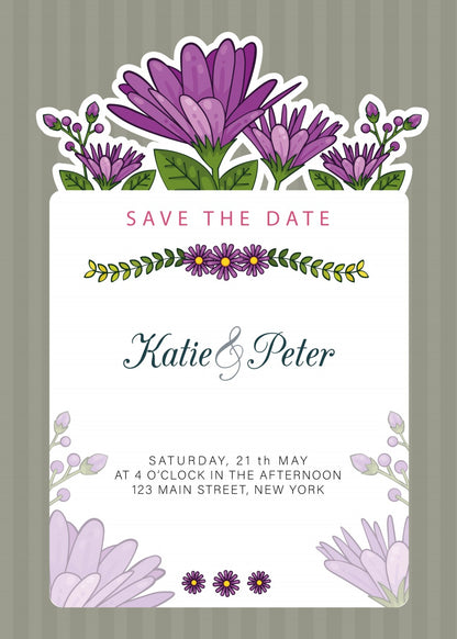 Personalized wedding invitation, henna ceremony, bride and groom