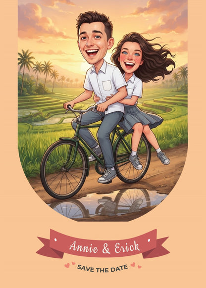 Personalized wedding invitation, high school sweethearts are getting married