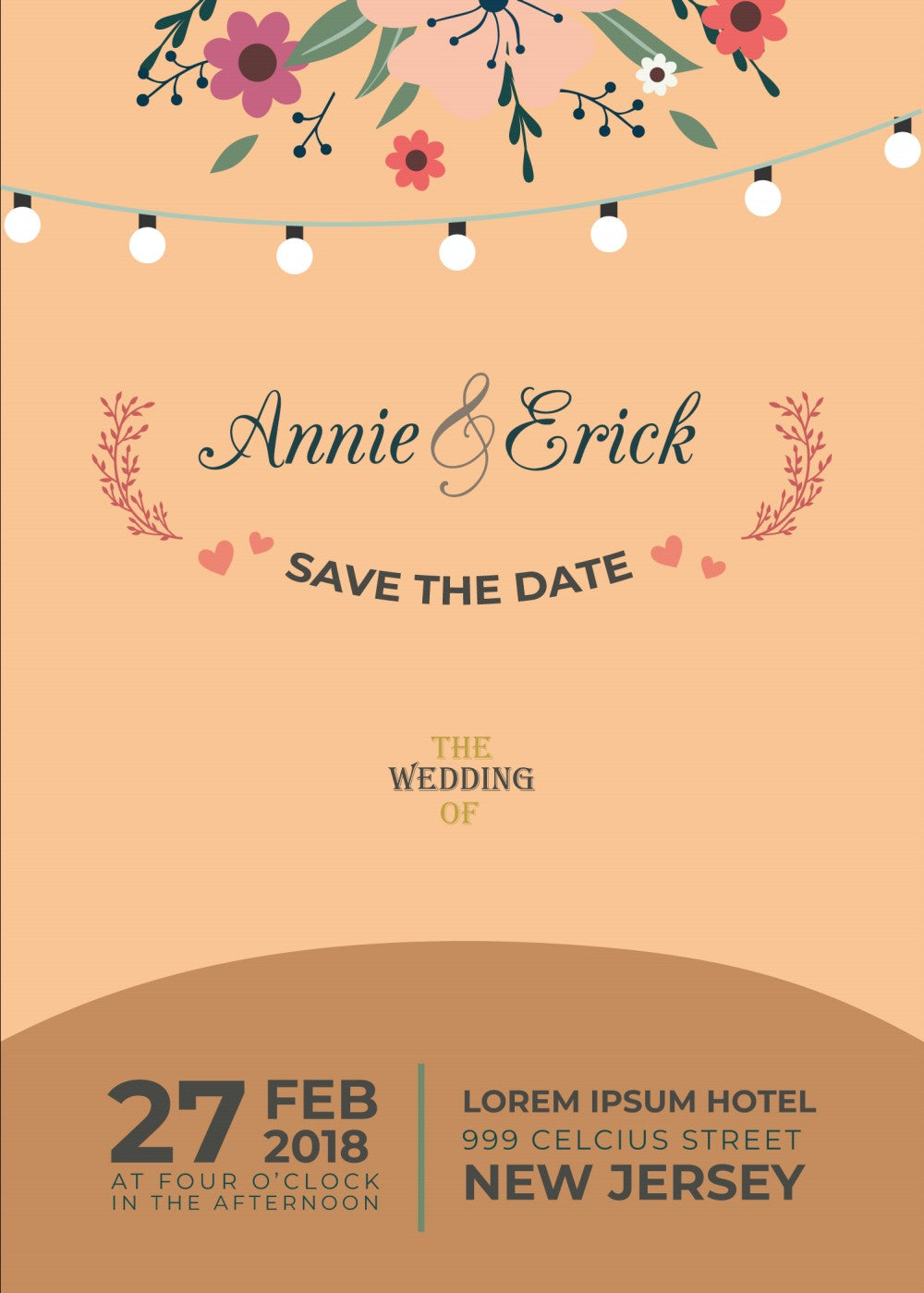Personalized wedding invitation, high school sweethearts are getting married