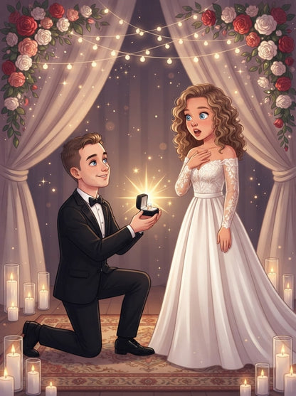 Personalized wedding invitation, marriage proposal