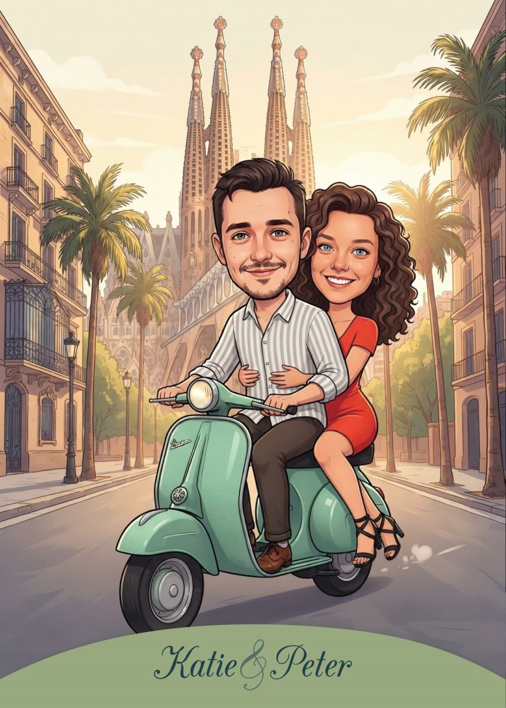 Personalized wedding invitation, motorcycle lovers in Barcelona