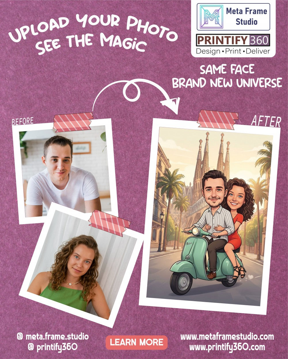 Personalized wedding invitation, motorcycle lovers in Barcelona