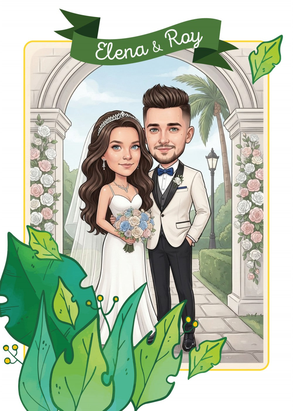 Personalized wedding invitation, summer wedding