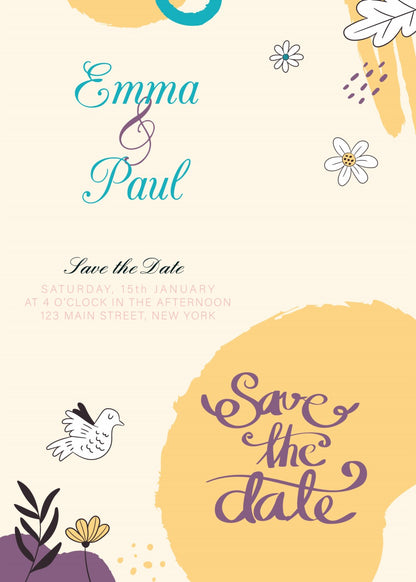 Personalized wedding invitation for two lovers who met at university