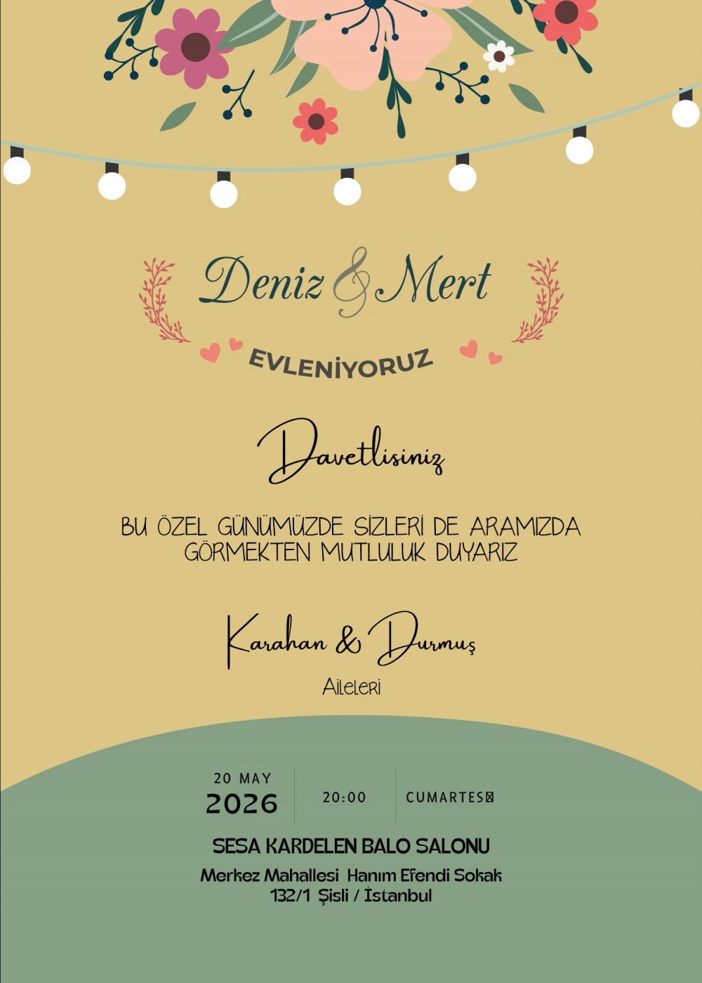Personalized wedding invitations, bride and grooms forest walk