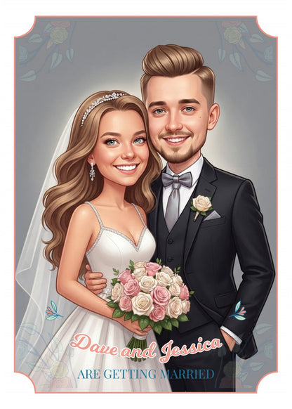 Personalized wedding invitations, wedding dresses_and grooms suits