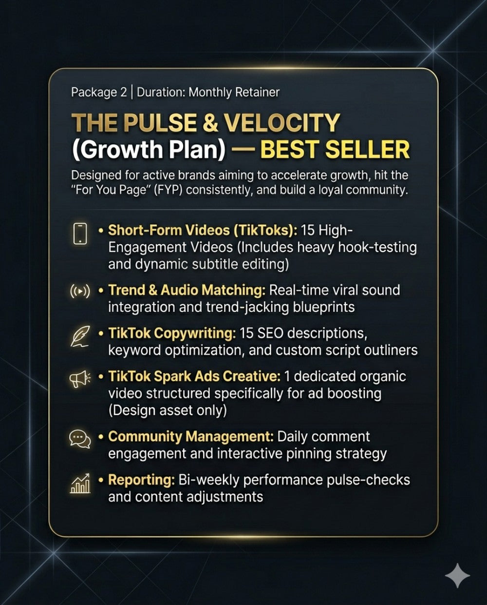 TIKTOK MANAGEMENT PACKAGE - THE PULSE & VELOCITY (Growth Plan)