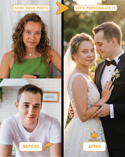 Wedding Invitation - Wedding dress and groom's suit invitation