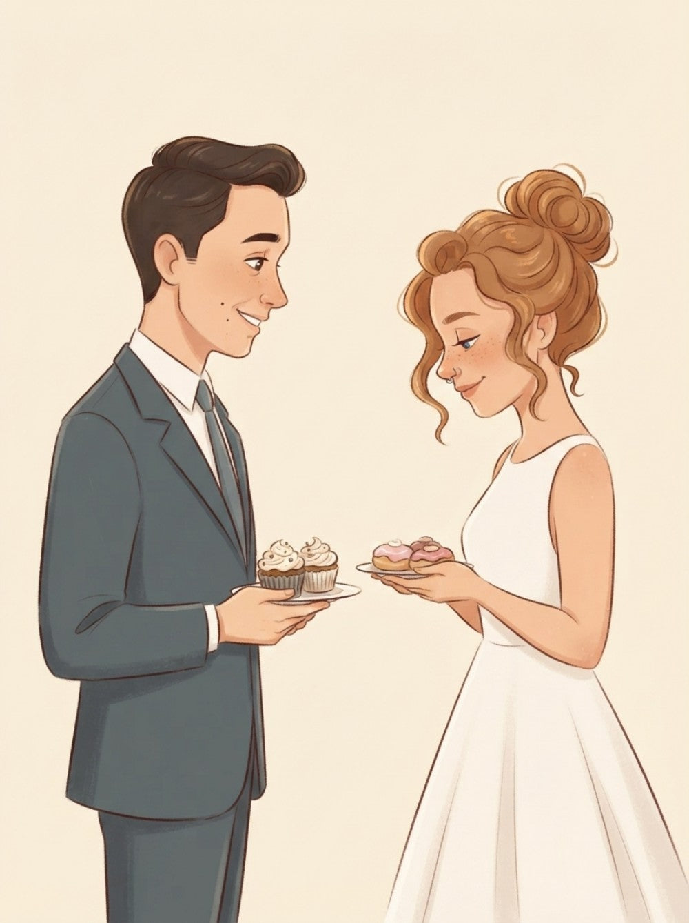Create a personalized wedding invitation, bride and groom presentation