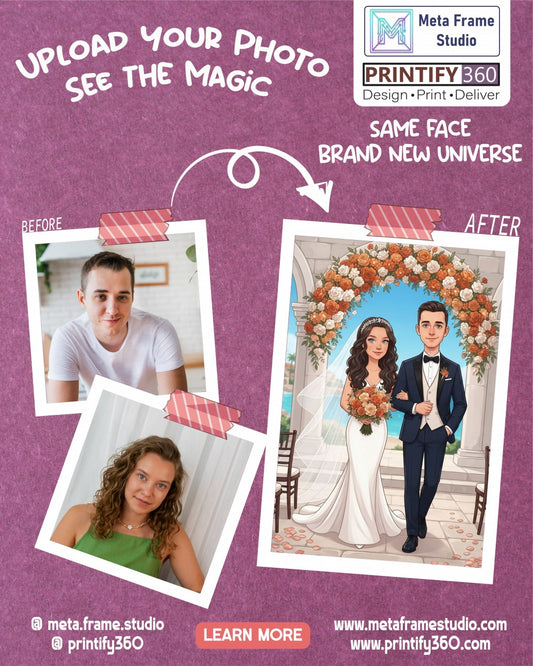 Personalized wedding invitation, marriage ceremony