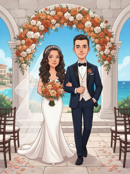 Personalized wedding invitation, marriage ceremony