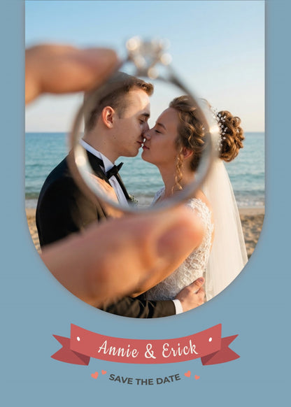 personalized wedding invitation, wedding ring